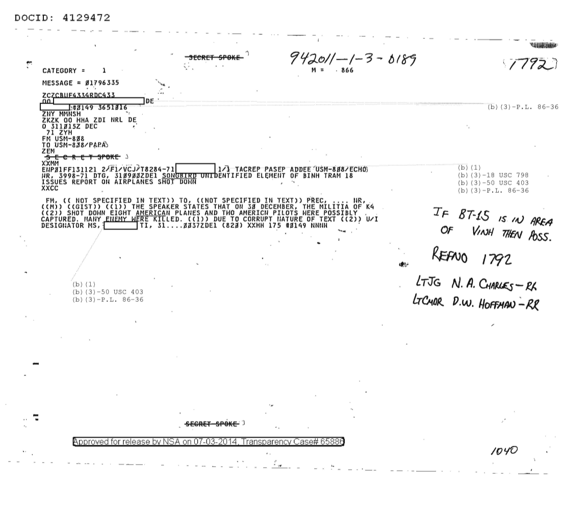  UNIDENTIFIED ELEMENT OF BINH TRAM 18 ISSUES REPORT ON AIRPLANES SHOT DOWN 1792.PDF