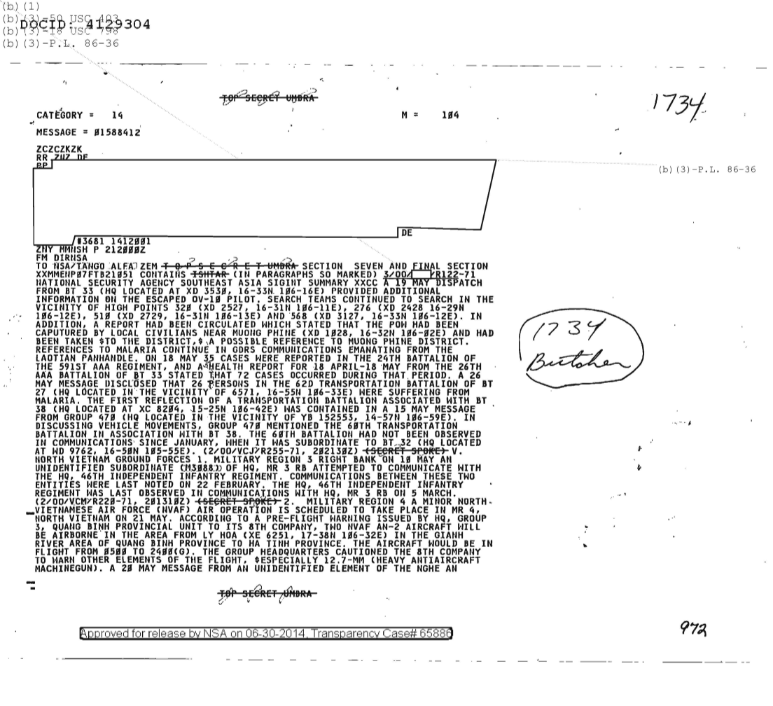  NATIONAL SECURITY AGENCY SOUTHEAST ASIA SIGINT SUMMARY, SECTION SEVEN AND FINAL SECTION 1734.PDF