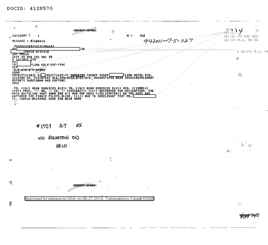  UNIDENTIFIED REAR SERVICES ELEMENT REPORTS SHOOTDOWN AND CAPTURE 1724.PDF
