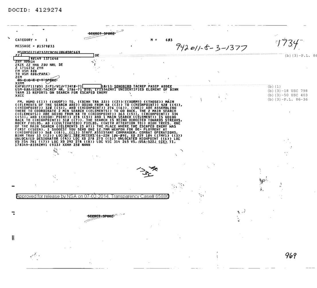  UNIDENTIFIED ELEMENT OF BINH TRAM 33 REPORTS ON SEARCH FOR ESCAPED ENEMY 1734.PDF