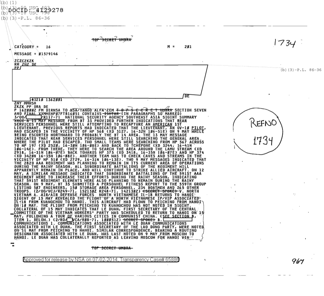  NATIONAL SECURITY AGENCY SOUTHEAST ASIA SIGINT SUMMARY, SECTION SEVEN AND FINAL 1734.PDF