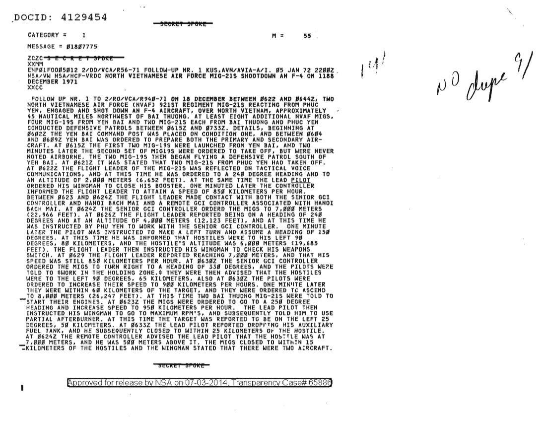  NORTH VIETNAMESE AIR FORCE MIG-21'S SHOOTDOWN AN F-4 ON 18 DECEMBER 1971, FOLLOW-UP NR 1 1784.PDF