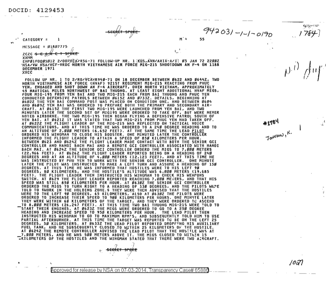  NORTH VIETNAMESE AIR FORCE MIG-21'S SHOOTDOWN AN F-4 ON 18 DECEMBER 1971, FOLLOW-UP NR 1 (1027) 1784.PDF