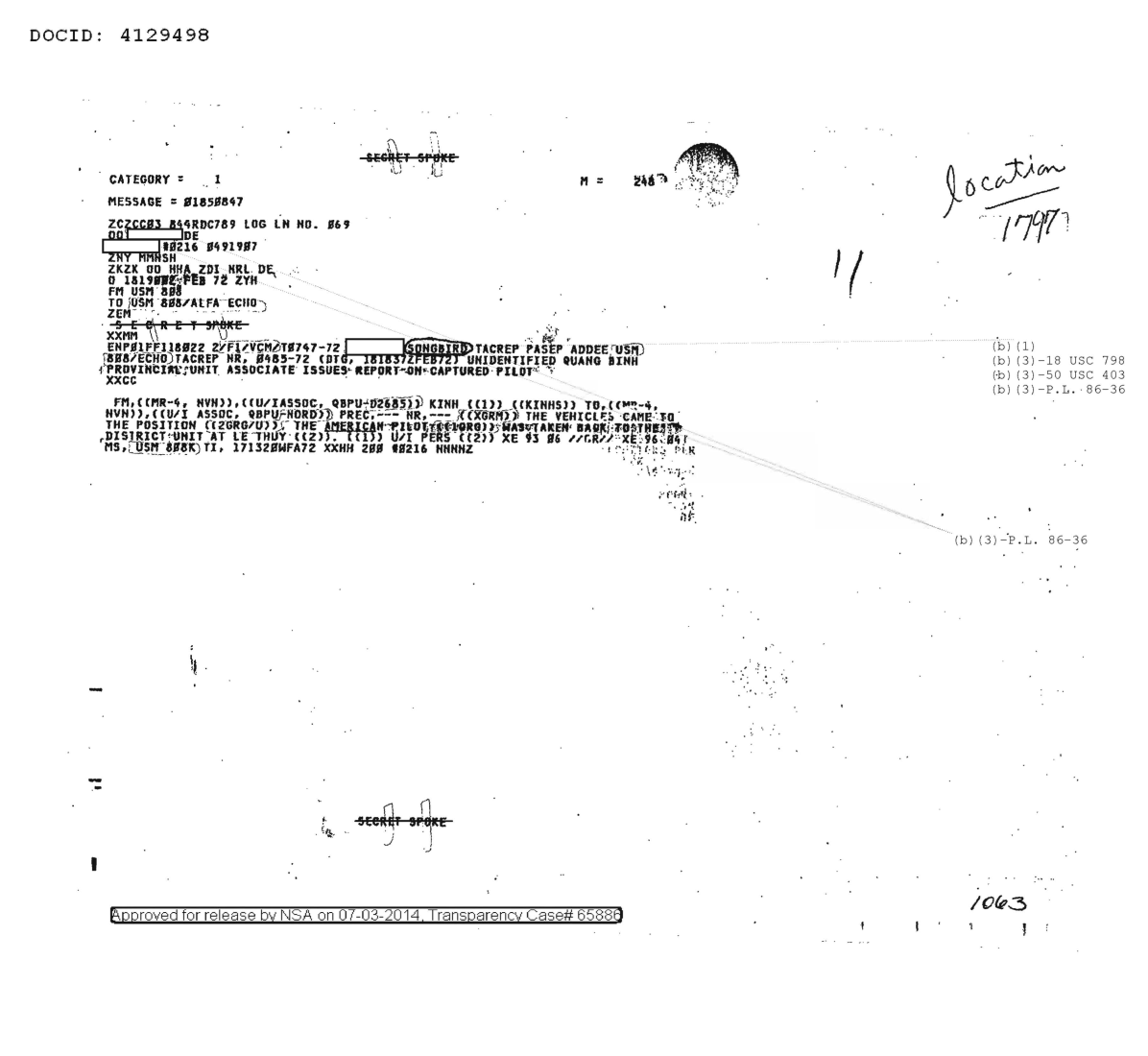  UNIDENTIFIED QUANG BINH PROVINCIAL UNIT ASSOCIATE ISSUES REPORT ON CAPTURED PILOT 1798.PDF