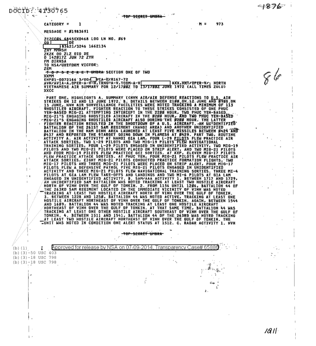  NORTH VIETNAMESE AIR SUMMARY FOR 12-1700Z TO 13-1700Z JUNE 1972 1876.PDF