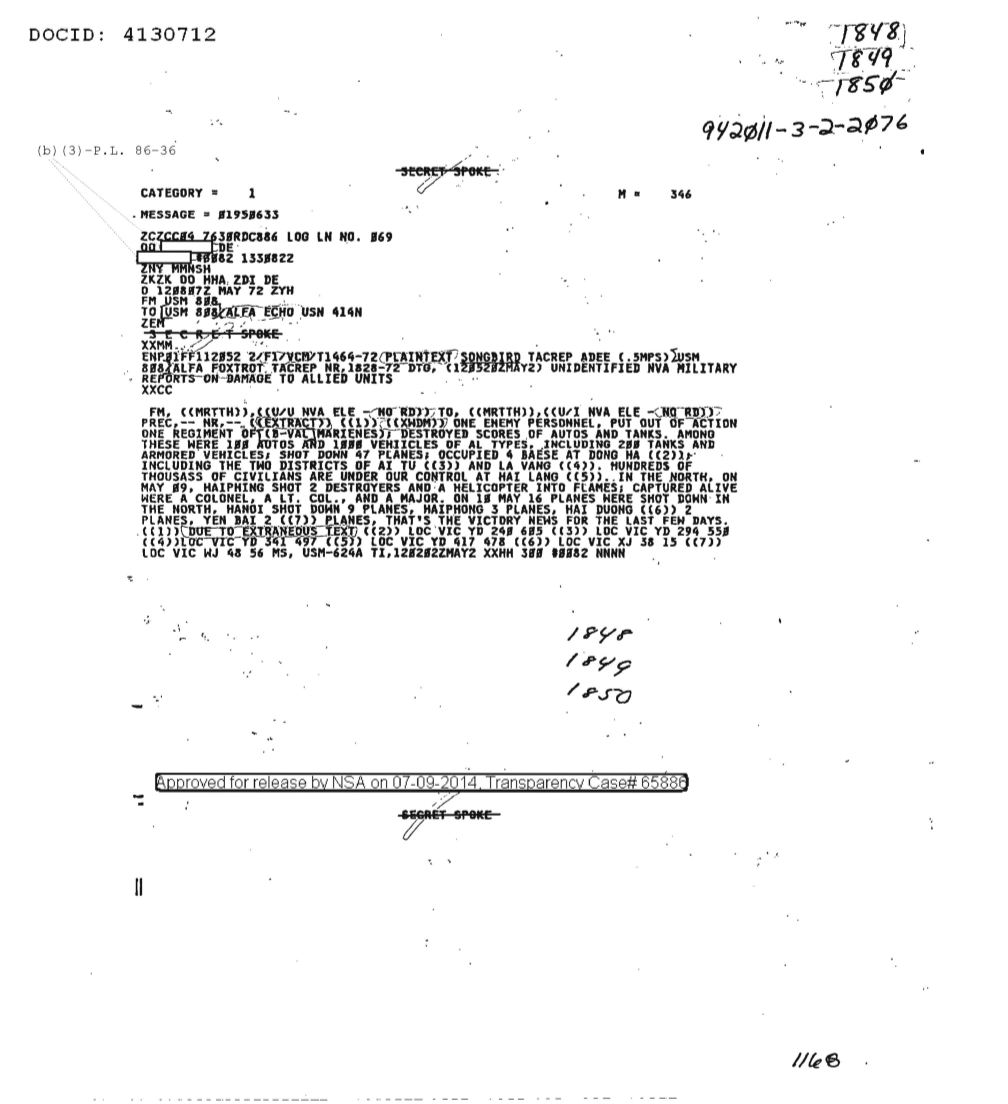  UNIDENTIFIED NVA MILITARY REPORTS ON DAMAGE TO ALLIED UNITS 1849.PDF