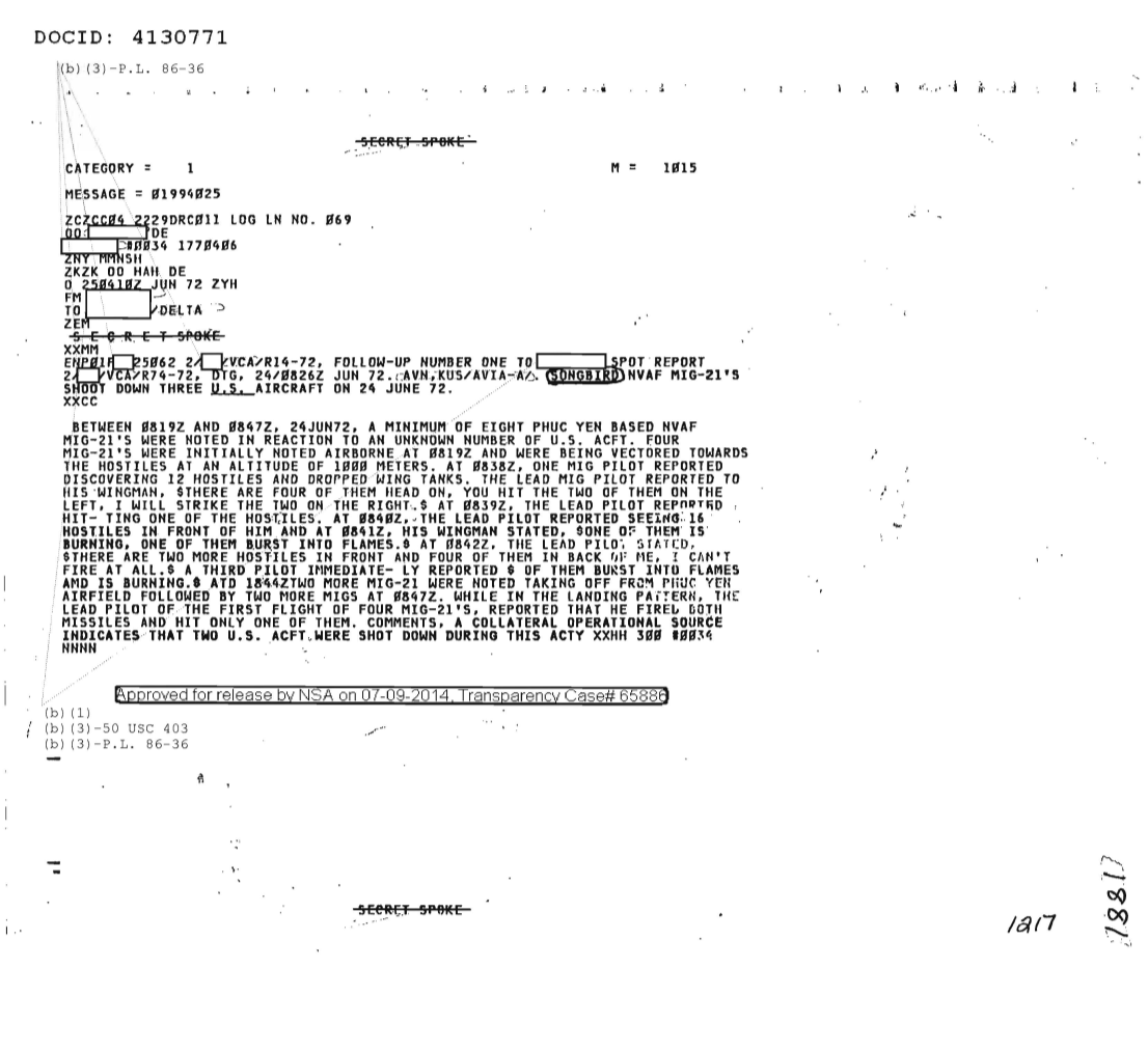  NVAF MIG-21'S SHOOT DOWN THREE U.S. AIRCRAFT ON 24 JUNE 1972, FOLLOW-UP NR ONE 1882.PDF