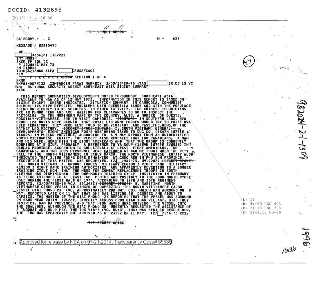  NATIONAL SECURITY AGENCY SOUTHEAST SIGINT SUMMARY, SECTION ONE OF FOUR (1636) 6.PDF