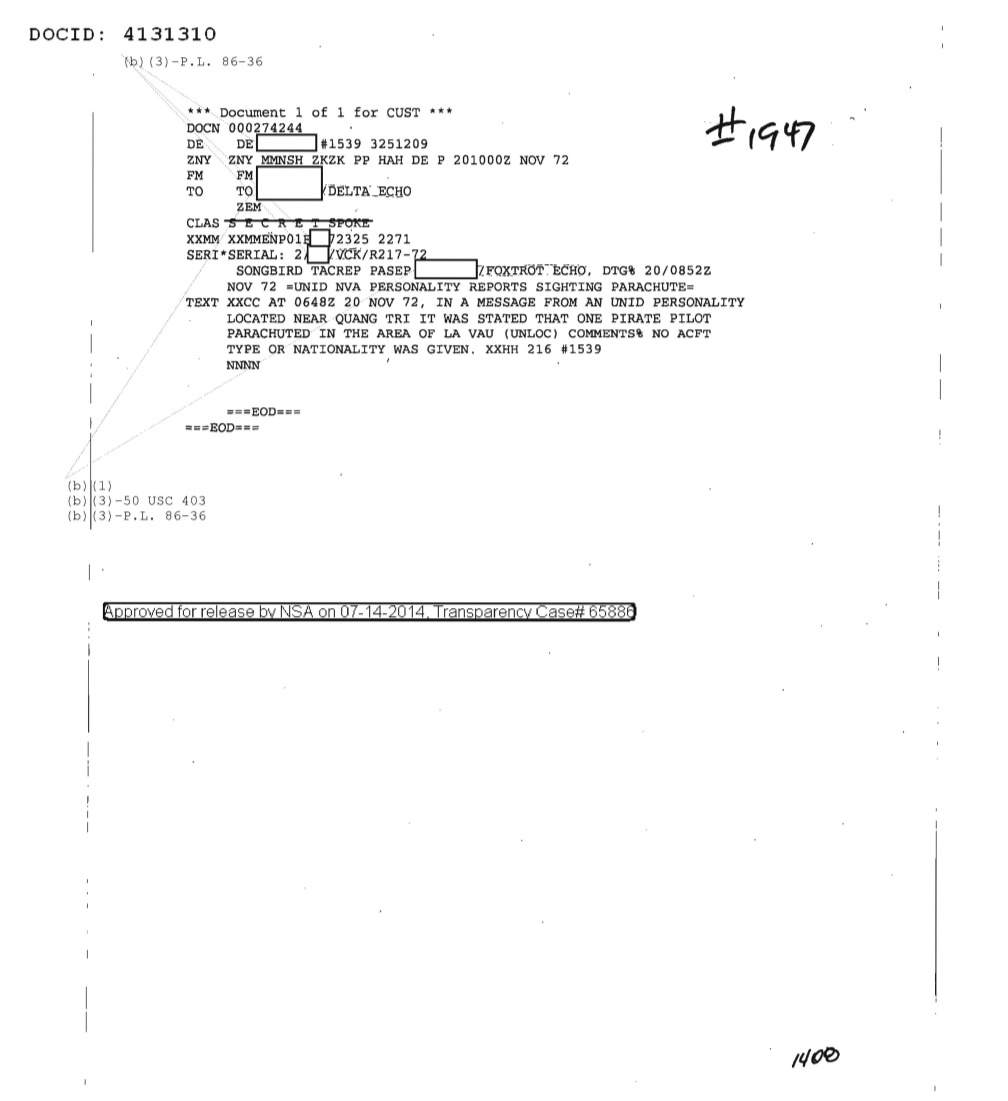  UNIDENTIFIED NVA PERSONALITY REPORTS SIGHTING PARACHUTE 1947.PDF