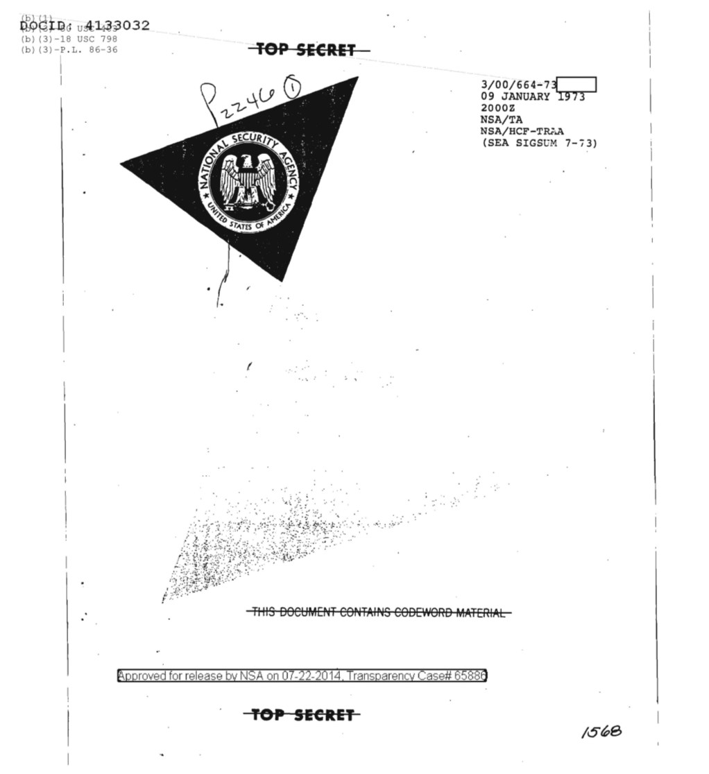  NATIONAL SECURITY AGENCY SOUTHEAST ASIA SIGINT SUMMARY (SEA SIGSUM 7-73) 1978.PDF