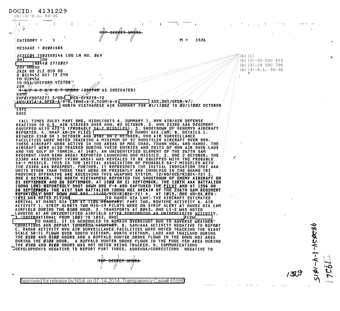  NORTH VIETNAMESE AIR SUMMARY FOR 01-1700Z TO 02-1700Z OCTOBER 1972 1926.PDF