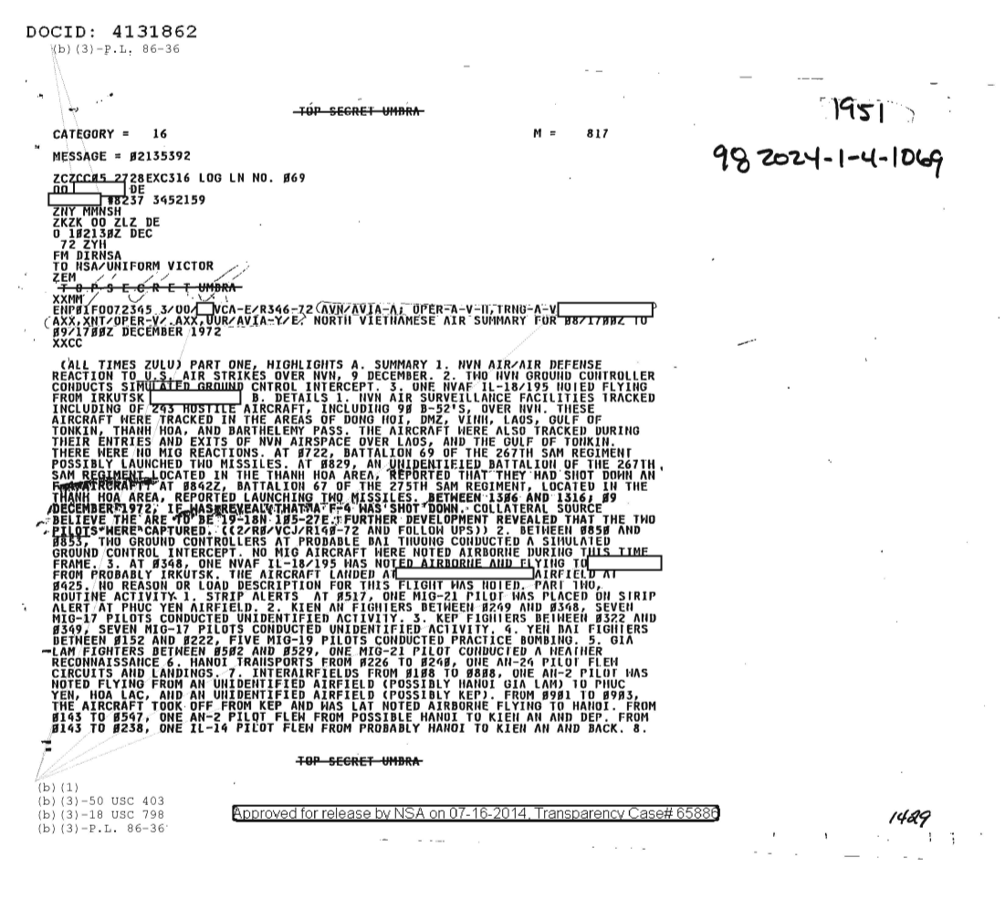  NORTH VIETNAMESE AIR SUMMARY FOR 08-1700Z TO 09-1700Z DECEMBER 1972 1951.PDF