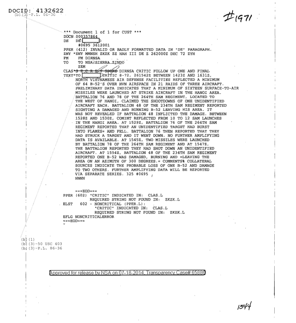  DIRNSA CRITIC FOLLOW-UP ONE AND FINAL TO CRITIC 8-72 1971.PDF