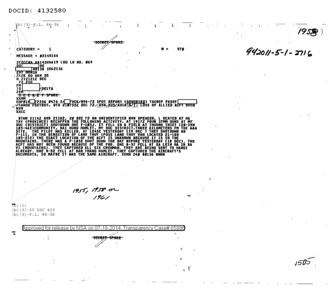  LOSS OF ALLIED AIRCRAFT OVER NVN 1961.PDF