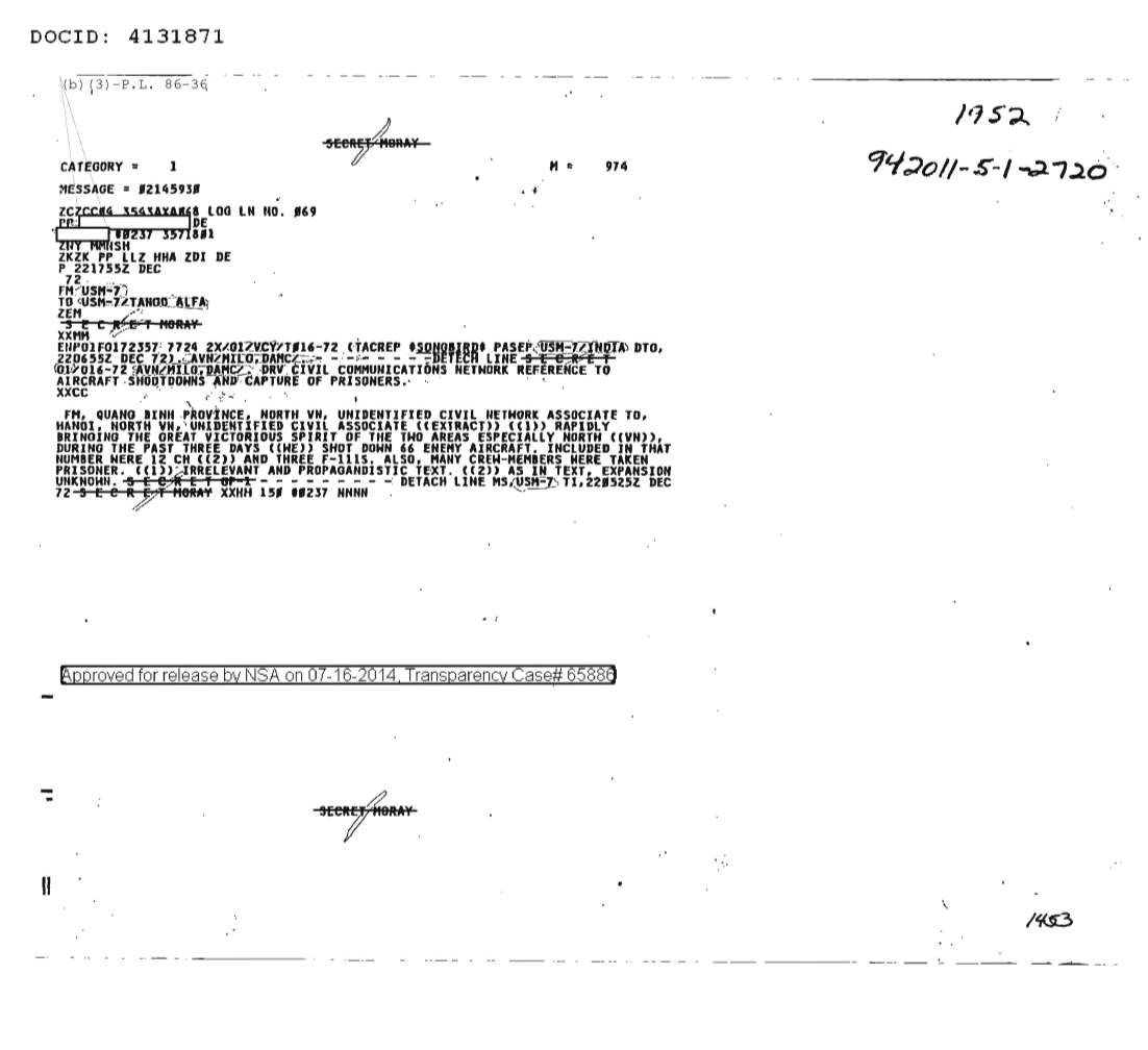  DRV CIVIL COMMUNICATIONS NETWORK REFERENCE TO AIRCRAFT SHOOTDOWNS AND CAPTURE OF PRISONERS 1952.PDF