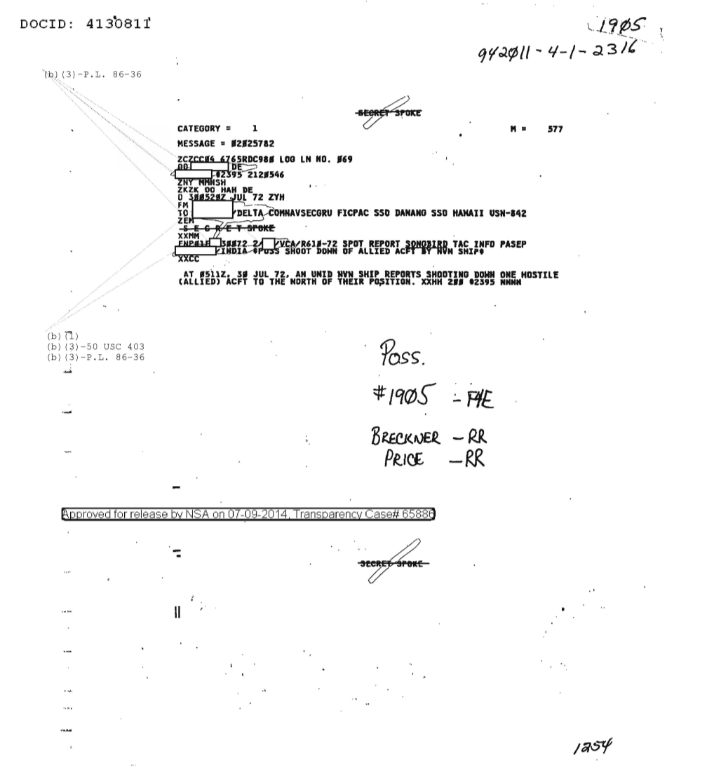  POSSIBLE SHOOTDOWN OF ALLIED AIRCRAFT BY NVN SHIP 1905.PDF