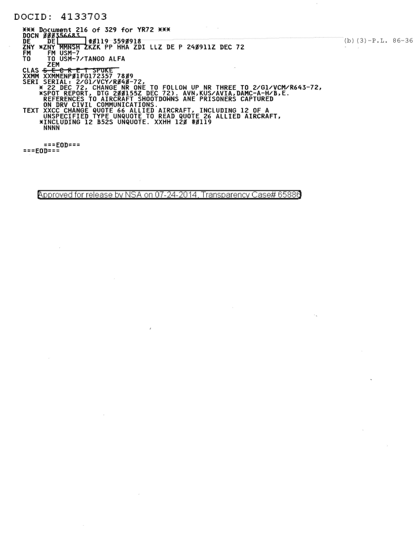  Change Nr One to Follow-Up Nr Three to 2/G1/VCM/R643-72, Spot Report 1954