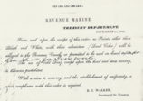 "Order. Revenue Marine. November 12t, 1845" instructions on painting Revenue Cutters.

Provided courtesy of GMCM William R. Wells, II, USCG (Ret.)