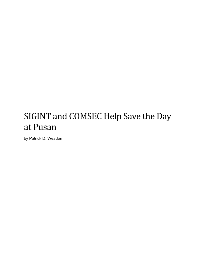  SIGINT AND COMSEC HELP SAVE THE DAY AT PUSAN.PDF