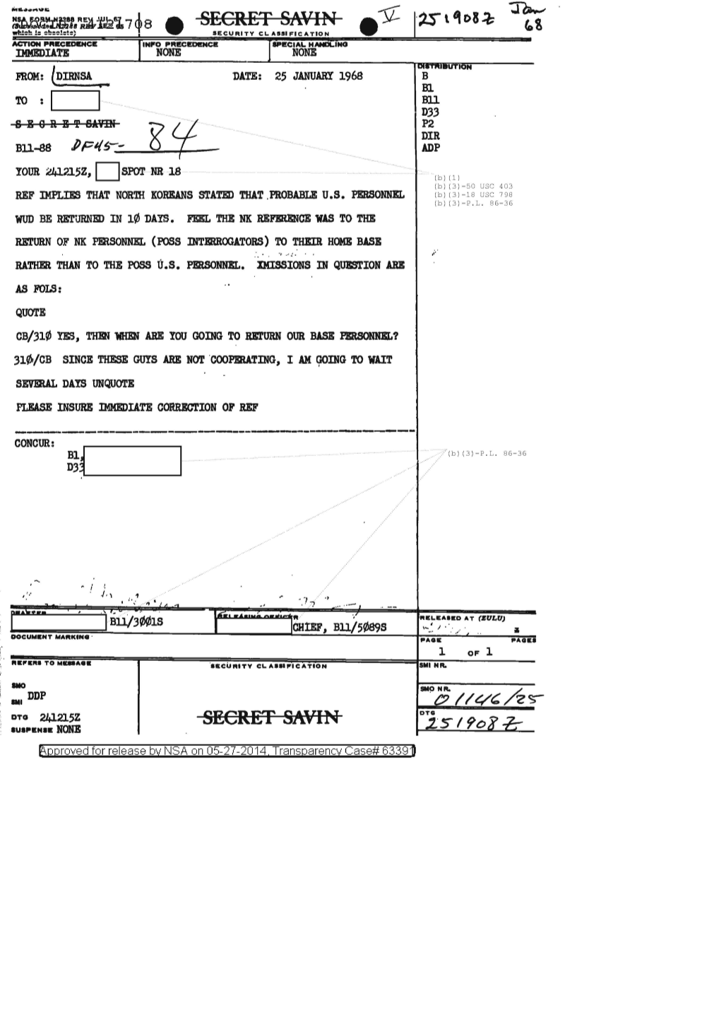  PUEBLO CLARIFICATION RE RETURN OF U.S. PERSONNEL (DOC ID 4121708).PDF