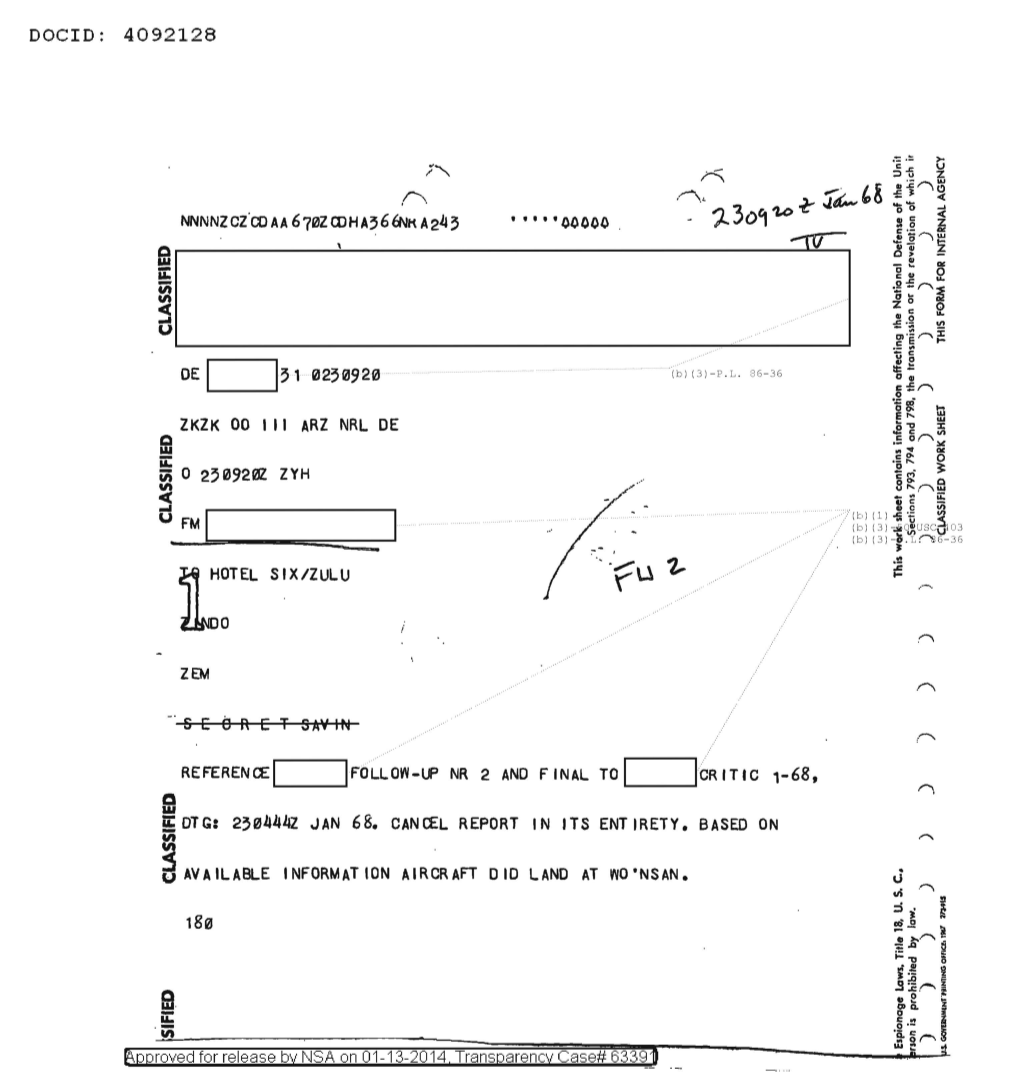  CANCELLATION OF REPORT ON NK FLIGHT ACTIVITY (DOC ID 4092128).PDF