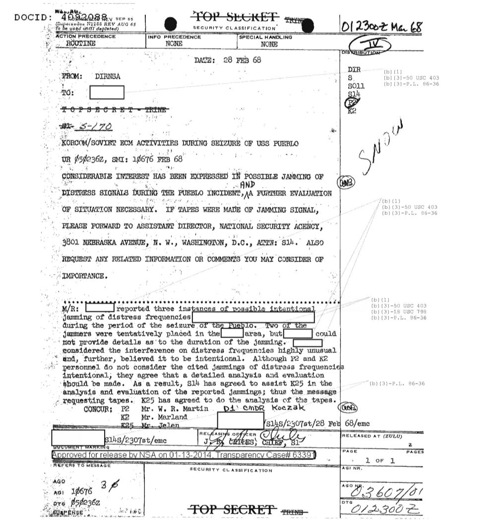  ECM ACTIVITIES DURING SEIZURE OF USS PUEBLO (DOC ID 4092088).PDF