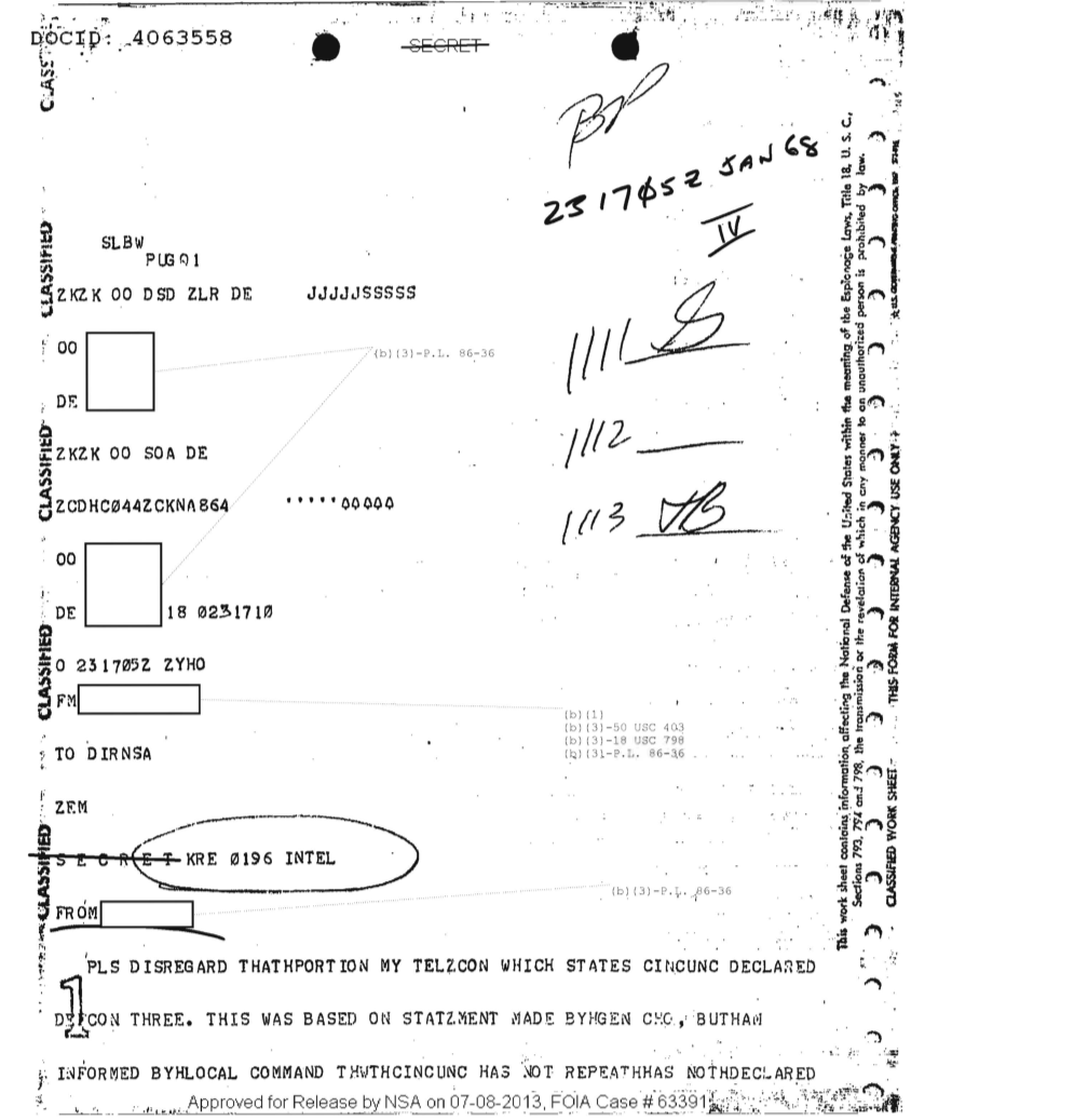  PUEBLO INCIDENT DEFCON THREE NOT DECLARED (DOC ID 4063558).PDF