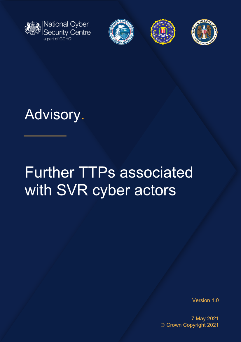  ADVISORY FURTHER TTPS ASSOCIATED WITH SVR CYBER ACTORS.PDF