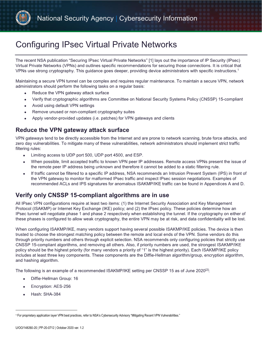  Configuring IPSec Virtual Private Networks (VPNs)
