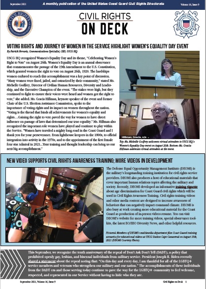  Civil Rights on Deck, September 2021, Volume 16, Issue 9