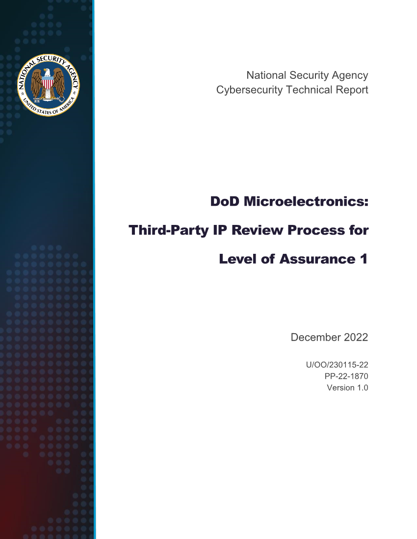  CTR: DoD Microelectronics: Third-Party IP Review Process for Level of Assurance 1