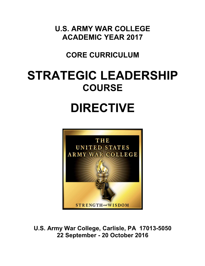  AY 17 Strategic Leadership Course Directive