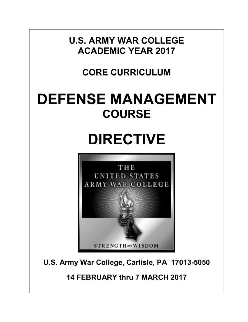  AY17 Defense Management Directive