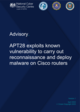 CSA: APT28 Exploits Known Vulnerability to Carry Out Reconnaissance and Deploy Malware on Cisco Routers