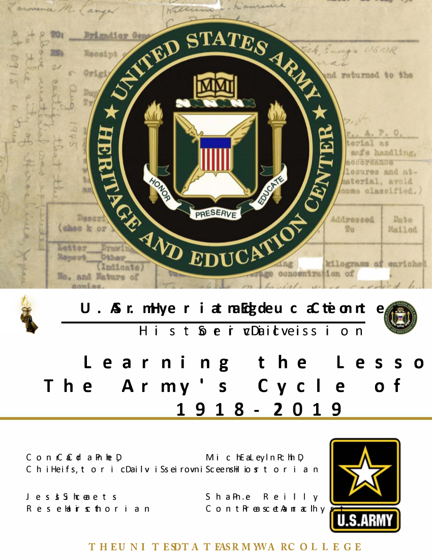 Learning the Lessons of Lethality: The Army's Cycle of Basic Combat Training, 1918-2019