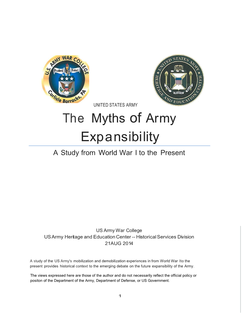  The Myths of Army Expansibility