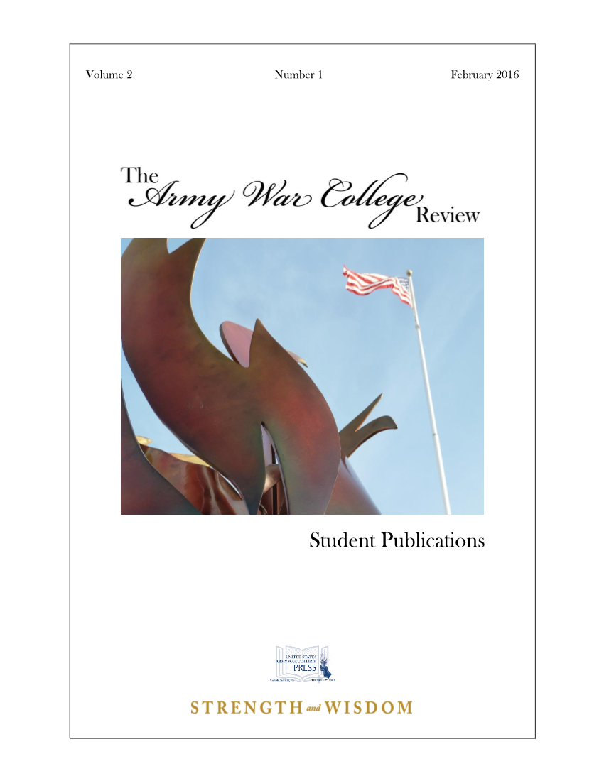  The Army War College Review Vol. 2 No. 1