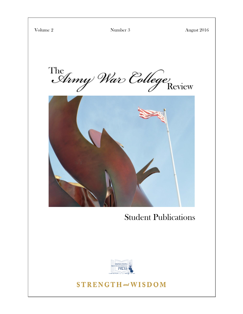  The Army War College Review Vol. 2 No. 3