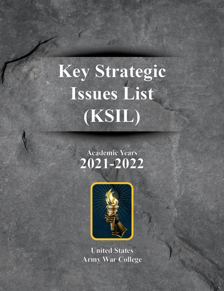  Key Strategic Issues List (KSIL) 2021–2022