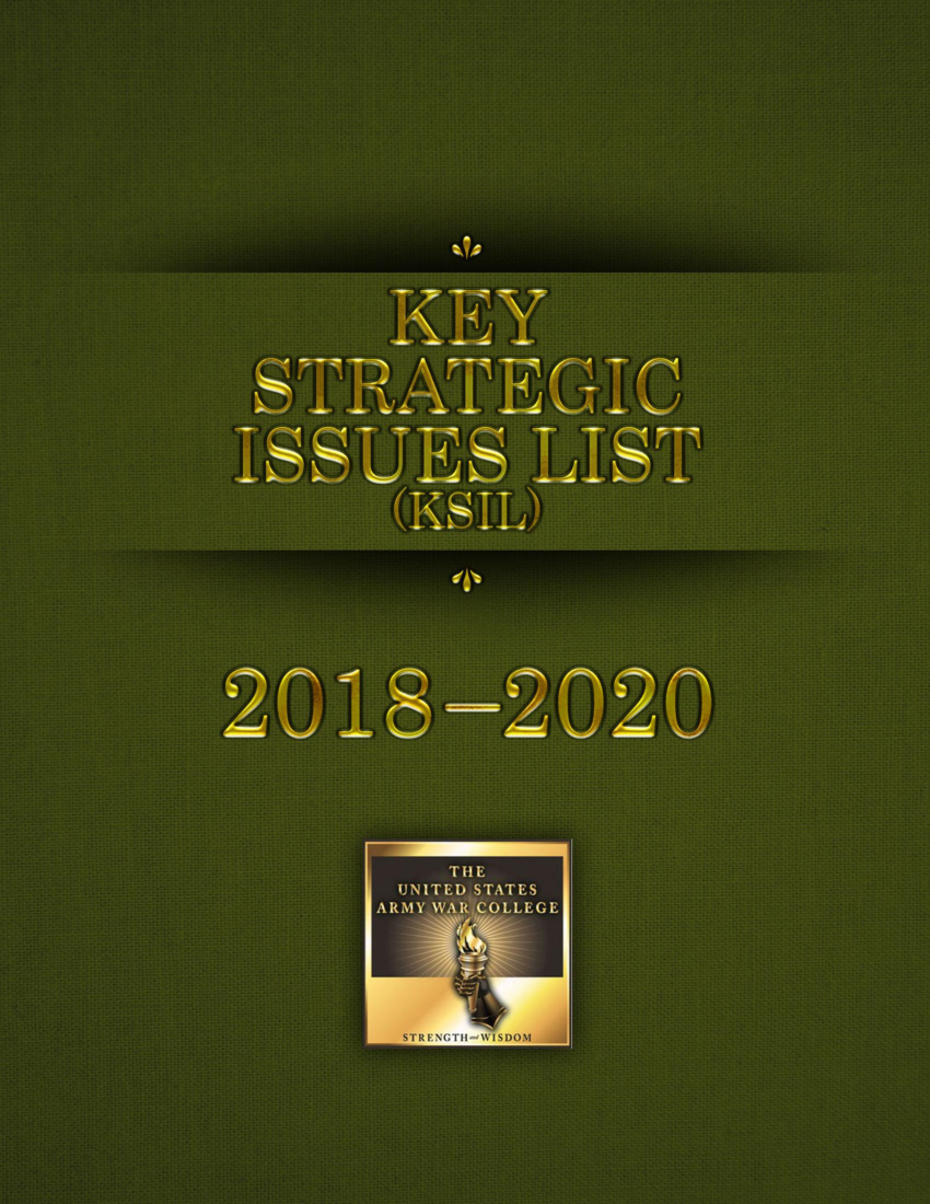  Key Strategic Issues List 2018-2020
