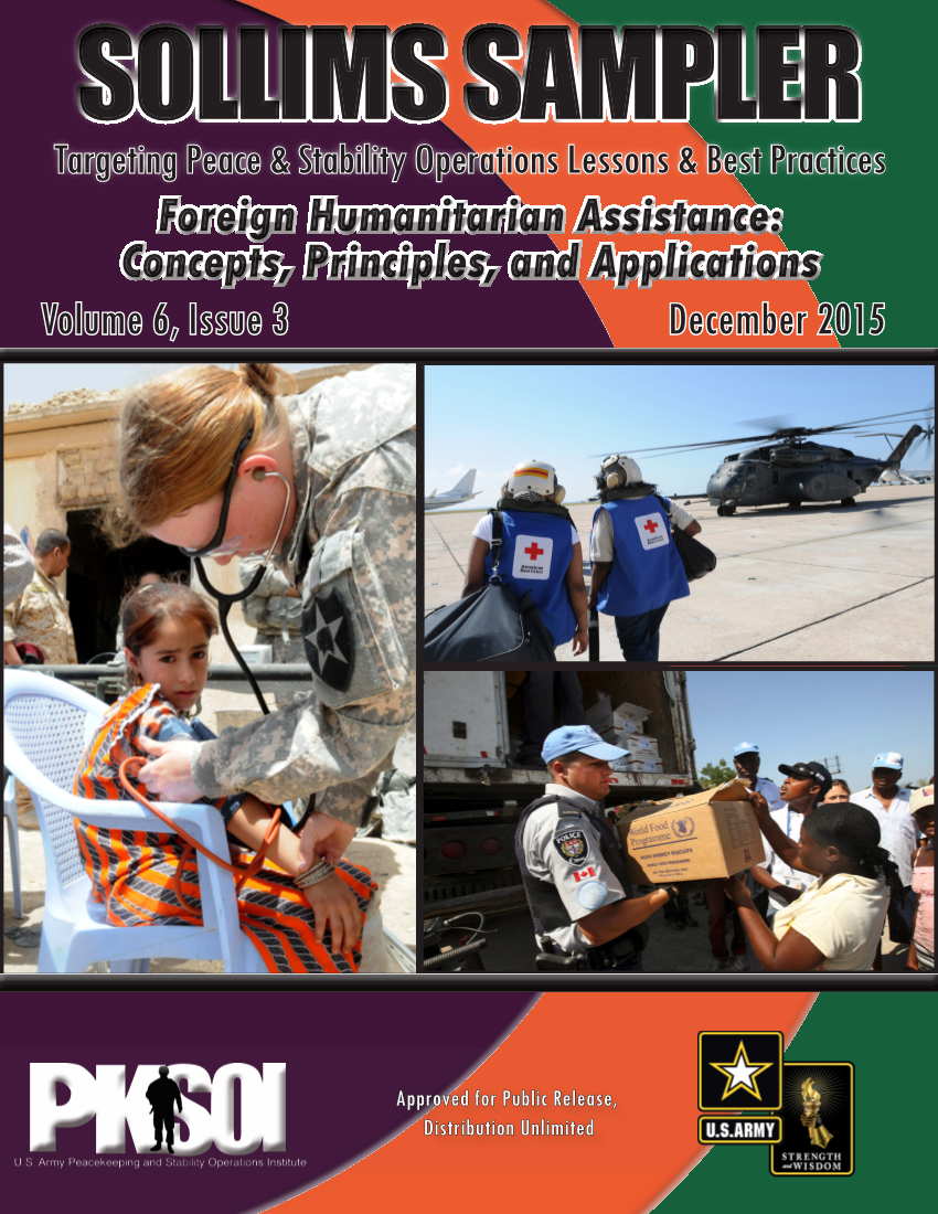  SOLLIMS Sampler – Foreign Humanitarian Assistance: Concepts, Principles, and Applications