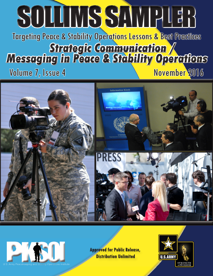  SOLLIMS Sampler (Nov 2016) – Strategic Communication / Messaging in Peace & Stability Operations