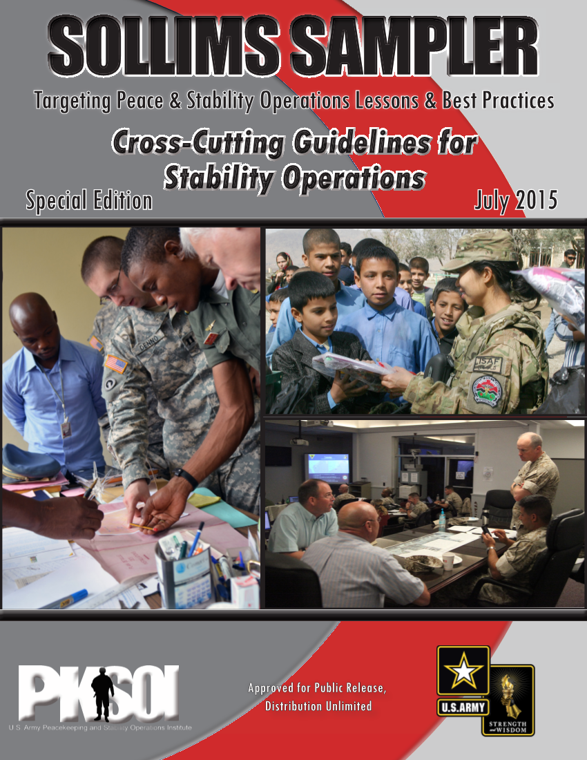  SOLLIMS Sampler – Cross-Cutting Guidelines for Stability Operations (July 2015)