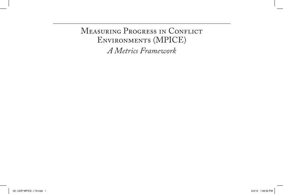  Measuring Progress in Conflict Environments (MPICE)