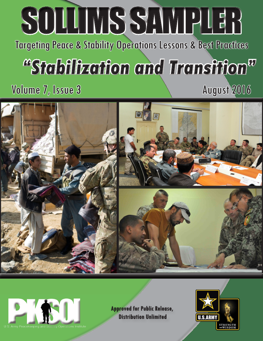  SOLLIMS Sampler – Stabilization and Transition (August 2016)