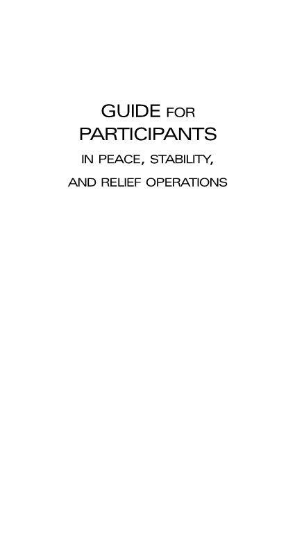  Guide for Participants in Peace, Stability, and Relief Operations