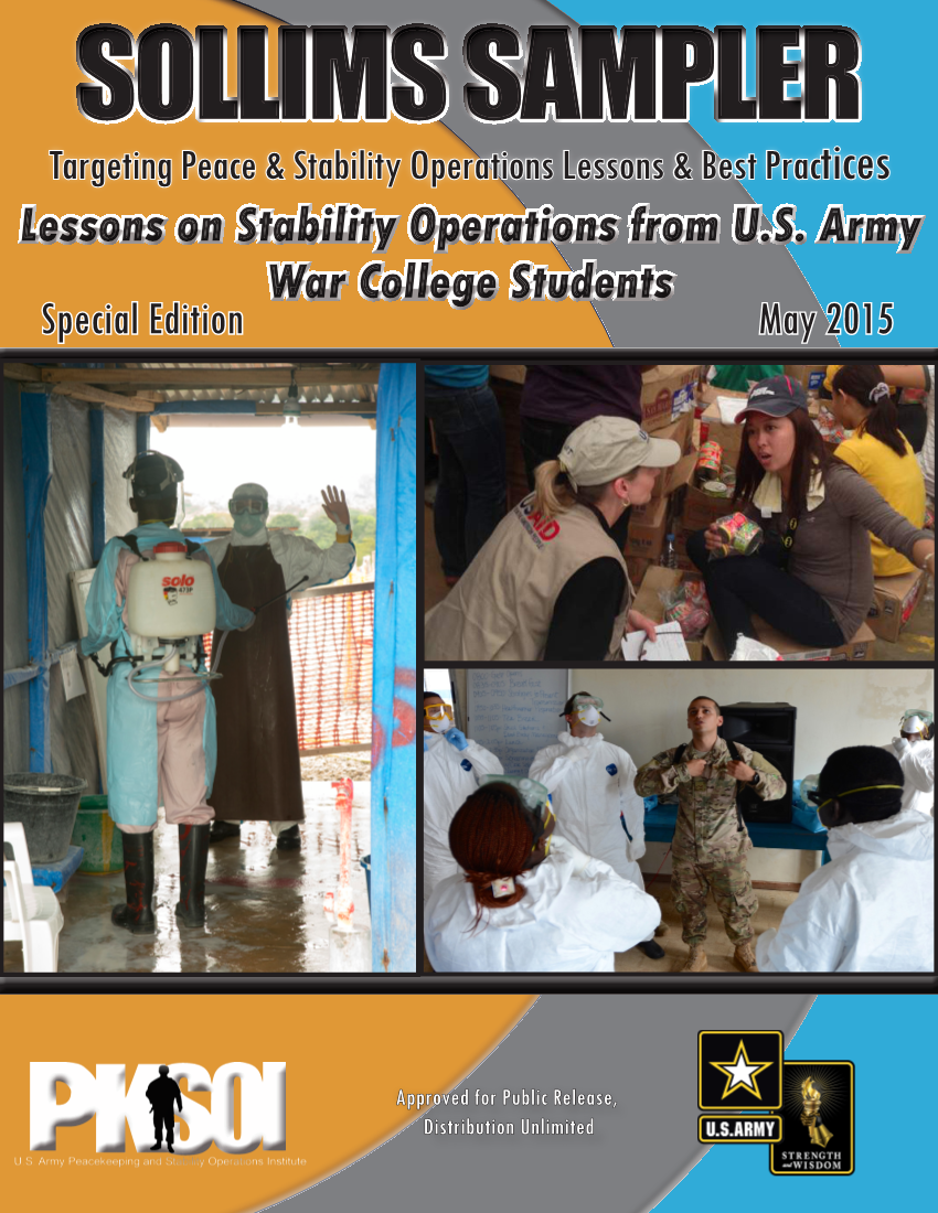  SOLLIMS Sampler – Lessons on Stability Operations from U.S. Army War College Students (May 2015)
