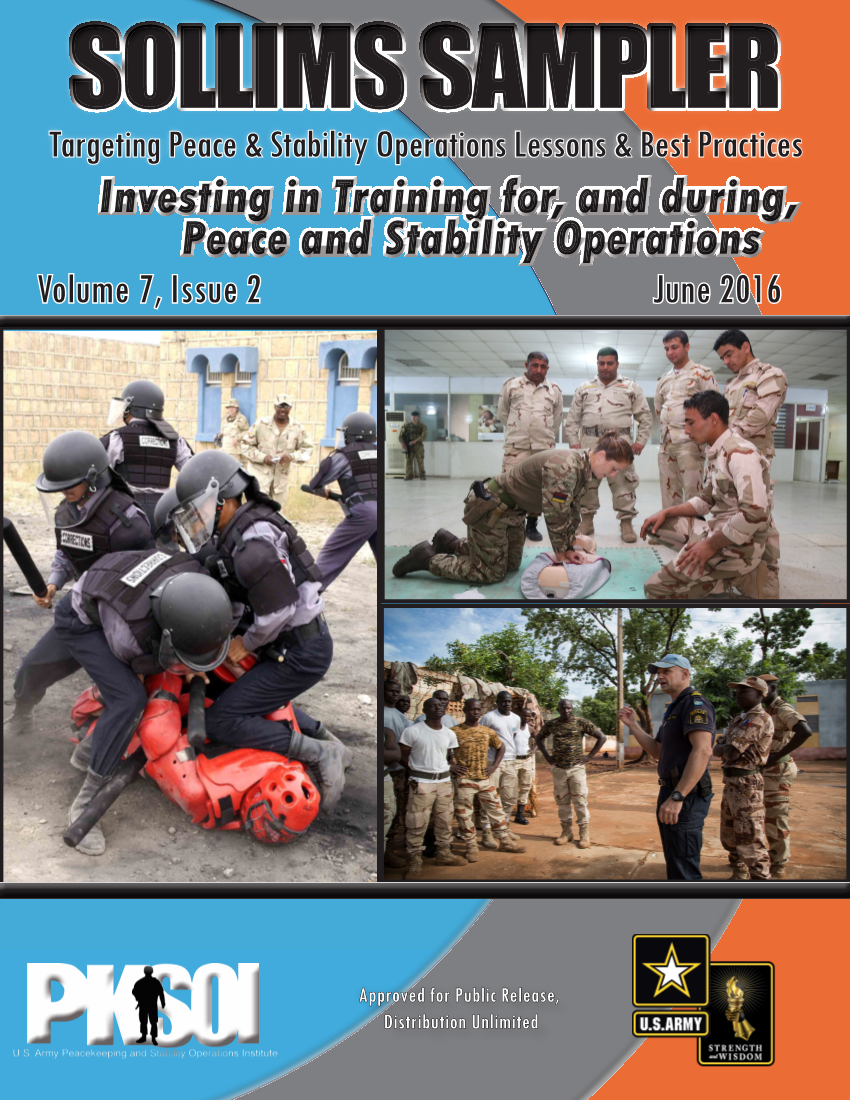  SOLLIMS Sampler – Investing in Training for, and during, Peace and Stability Operations