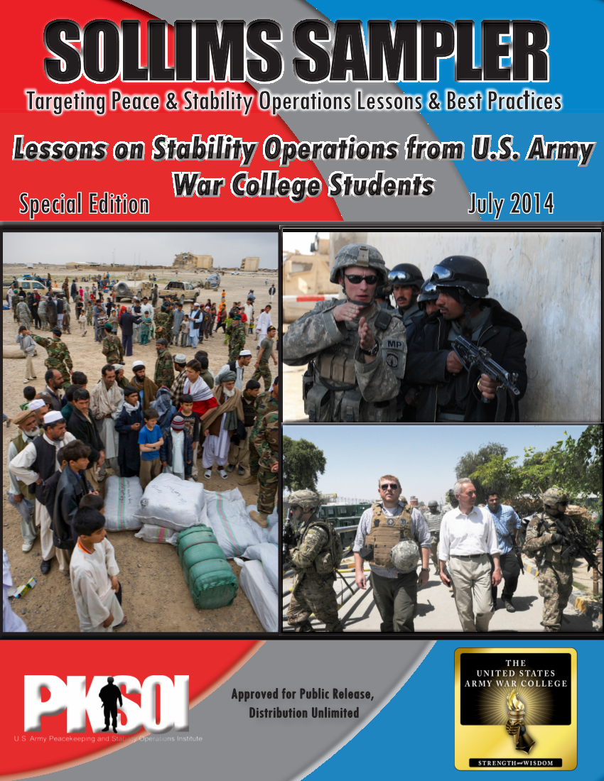  SOLLIMS Sampler – Lessons on Stability Operations from U.S. Army War College Students (July 2014)