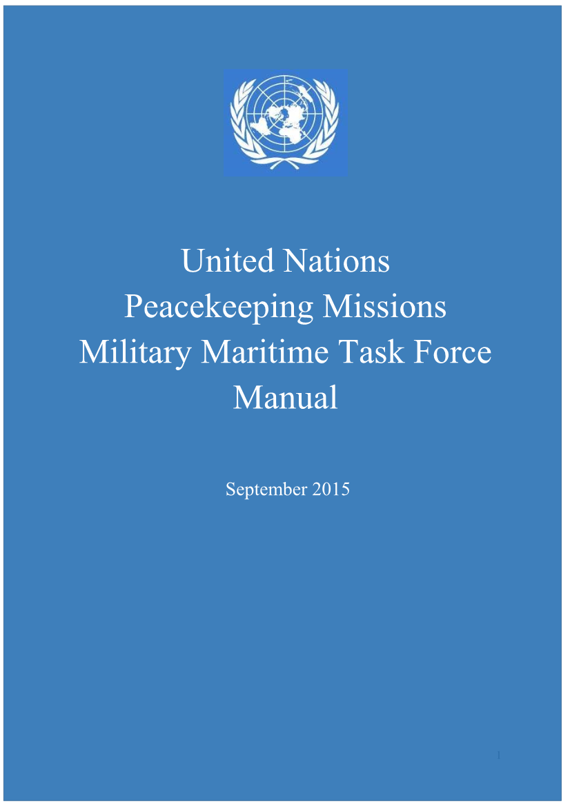  United Nations Peacekeeping Missions Maritime Manual